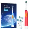 Cepillo de dientes eléctrico de pila seca exclusivo transfronterizo para adultos, modelo vibratorio y rotatorio, impermeable, empaque totalmente en inglés, directo de fábrica