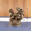 Adornos de Latón de las Cuatro Grandes Bestias Divinas Qinglong Tigre Blanco Pájaro Bermellón Xuanwu Estatua de Bronce Mascota de Té Decoraciones de Escritorio Sala de Estar Oficina