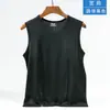 Chaleco de Malla de Seda de Hielo para Hombre Hombro Ancho Cuello Redondo Sin Mangas Secado Rápido Transpirable Camiseta Interior Deportiva Camiseta de Tirantes de Baloncesto para Hombre
