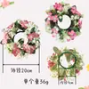Corona Artificial Pequeñas Flores Silvestres Colgante Puerta Casa Decoración Pared Adorno Boda Planta Flor Corona de Boda