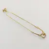 Corrente de Joia Banhada a Ouro, Pingente de Pedra de Cristal Zircônia Cravejado com Diamantes, Pulseira Feminina Acessórios de Joia Personalizados, Pérolas