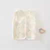 Top quente sem costura para recém-nascido, 100% algodão, Classe A, novo colete quente para outono e inverno, peça externa acolchoada de três camadas
