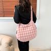 Bolsa de tecido de grande capacidade para axilas estilo coreano, nova chegada feminina 2024, bolsa tote simples e elegante, bolsa de ombro combinando