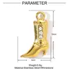 Tendencia de moda moto palma rhinestone diy titanio acero colgante mujer tacones altos puño acero inoxidable joyería colgante