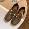 Sapatilhas retrô de couro genuíno, com sola macia e confortáveis para usar o dia todo, mocassins femininos sem cadarço, sapatos Mary Jane, perfeitos para o trajeto