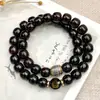 [Zodiaco] Pulsera de Hilo Doble Bodhi con Corazón de Codicia Material Viejo Benmingfo Masculino Cuentas de Bodhi Buda Pulsera de Juego al Por Mayor