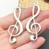 Acessórios para Joias DIY Notas Musicais Guitarra Pingente de Liga Chaveiro Antigo Vintage Brincos Colar Pequenos Charms