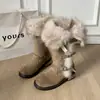 Botas de Neve Grossas com Punho de Pelúcia e Veludo Plus Size Femininas 2026 Inverno Novas Quentes Longas Dobráveis Botas de Algodão Grandes do Nordeste