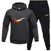 Nuevo Conjunto de Sudadera y Pantalones Deportivos para Hombre Primavera y Otoño 2024 Conjunto Holgado de Moda Juvenil Sudadera Pantalones Casuales Conjunto de Dos Piezas