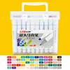 Marcadores de Ponta Dupla Marca Rui 60 Cores para Alunos do Ensino Fundamental Canetas de Desenho à Base de Óleo Arte Anime Pintura à Mão Grafite Canetas Coloridas