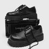 Zapatos Nuevos para Hombre 2026 de Caña Baja con Suela Gruesa para Aumentar Altura, Zapatos Casuales de Cuero Estilo Brogue Negro para Hombre Z08