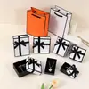 Caixas de Embalagem para Acessórios Estilo Chanel em Estoque, Caixas com Tampa e Base com Laço de Fita, Caixas de Embalagem para Joias de Colar, Embalagens para Joias Atacado