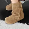2026 Nuevas Botas Cortas Apiladas para Aumentar la Altura Mujer Hebilla de Cinturón Oculta Aumento de Altura Superficie Suave Fáciles de Poner para Salir Viajes de Trabajo Botines de Mujer