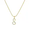 Europa y Estados Unidos transfronterizo 26 letras conjunto de cobre circonita cadena de serpiente redonda collar letras colgante de oro creativo simple letras