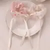 Goma para el pelo con lazo de cinta de flor de rosa suave, Elástico versátil y elegante para el cabello para mujer