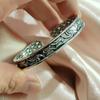 Pulsera Vintage Desgastada Versátil Distintiva Cóncava Irregular Patrón Brillante Malla Flor Desprendible Pulsera de Plata Tailandesa Abierta