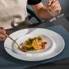 Louça de Mesa Cerâmica Criativa para Restaurante, Prato de Sopa Estilo Chapéu de Palha Ocidental, Prato de Apresentação Culinária Molecular Francesa, Prato Branco Estilo Hotel Ocidental