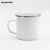 Taza de esmalte para transferencia térmica DIY imprimir 350 ml borde de la boca cepillado boca de cepillado taza de café tazas militares y civiles