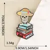 Etiqueta de Bordado por Computadora Lixin Calavera Divertida Leyendo Parche de Bordado DIY Parche para Ropa Accesorios Parche Termoadhesivo Parche de Tela