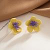 Novos brincos de flores frescas pequenas da moda 925ing, brincos de prata japonesa para mulheres, brincos de orelha Mori para meninas 417