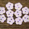 Botones morados de flor de alta transparencia estilo coreano, lindos accesorios decorativos hechos a mano para coser ropa de muñecas, diademas y adornos para álbumes de recortes DIY