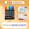 Bolígrafo de contorno especial de doble línea de gran venta transfronteriza para tarjeta de felicitación de estudiante DIY, periódico escrito a mano, bolígrafo marcador metálico de colores
