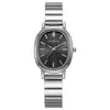 Moda Transfronteriza Ovalada Eslabón de Bambú Correa de Acero Reloj de Pulsera Plateado de Moda para Mujer con Esfera de Cuarzo y Acero Inoxidable