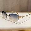Novos óculos de sol mais vendidos transfronteiriços: oval, sem aro, moderno, perfeito para estilizar, sessões de fotos, proteção solar e um efeito emagrecedor