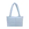 Bolsa de mano de algodón rellena de plumón estilo europeo y americano, nueva bolsa de hombro individual para mujer, diseño de cuadros moderno y a la moda, bolso simple para el hombro