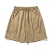 Shorts Deportivos Lavados con Efecto Desgastado Retro Americano para Hombre Talla 26 Verano Americanos de Pierna Recta de Longitud Media Ropa de Trabajo Casual