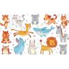 FX-B243 Tiburón León Zorro Guepardo Pequeño Dibujos Animados Habitación Infantil Guardería Hogar Decorativo Pegatina de Pared