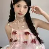 Collar con correa de cinta, gargantilla rosa con diseño de ballet francés, dulce y fresco, accesorios para el cuello
