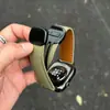 Correa de Reloj de Cuero Genuino con Patrón de Lichi y Hebilla Ultra Magnética Adecuada para Apple Iwatchs11 Huawei Gt7 Samsung 7