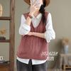 Nova Colete de Algodão Sem Mangas de Primavera Feminino Curto Tricô Camisa Top Slim Look Casual Suéter Colete Versátil Colete