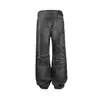 Yidao Vintage 2026 Otoño Nuevo Retro Americano Lavado Desgastado Bigotes de Gato Curvos Holgados Pierna Ancha Pantalones de Mezclilla