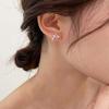 Aretes de nudo de diamantes de plata esterlina 925 para mujer, diseño simple y creativo, pequeños y exquisitos aretes de circonita de nudo concéntrico E8864