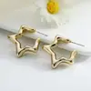 Pendientes de estrella de la moda coreana para mujer diseño de alta gama sentido del diseño pendientes con forma de corazón lujo ligero temperamento pendientes geométricos clip para la oreja venta al por mayor