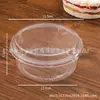 Caixa para bolo de 6 polegadas 5 polegadas mousse mille-feuille tiramisu redonda plástico transparente antiembaçante caixa para assar confeitaria