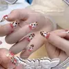 [Estilo Picante] Joyería para Uñas Francesas con Lazo de Leopardo Mini Lazo de Vino Joyería de Pintura de Aleación