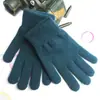 [Novos Clientes Ganham Desconto Instantâneo de 5 Yuan] Luvas de Tricô de Cor Sólida para Homens e Mulheres, Quentes e Forradas com Lã para Outono e Inverno, Luvas Elásticas de Lã com Dedos Separados
