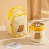 Preço Especial Atacado Conjunto Fofo de Lancheira de Urso com Bolsa Térmica, Bolsa de Almoço de Grande Capacidade, Conjunto Portátil de Copos de Sopa para Trabalhadores de Escritório