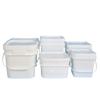 Cubo de plástico de grado alimenticio, cubo para condimentos de salsa al por mayor con tapa, cubo para comida para mascotas, cubo de plástico de 5 litros, cubo cuadrado de plástico