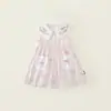 Vestido de bordado de estilo europeo y americano para niñas 2025 verano nuevo solapa manga corta falda de princesa venta al por mayor transfronteriza