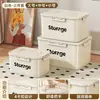 Caixa de Armazenamento Doméstica Espessa com Tampa para Lanches e Roupas, Caixa de Armazenamento de Brinquedos de Plástico Portátil de Grande Capacidade