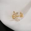 Anillo de diamantes electrochapado en oro auténtico 2023 para mujer, con apertura ajustable, estilo cibernético, pulsera de lujo, joyería ligera de nicho.