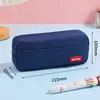 Estojo de Lápis de Tecido Oxford de Camada Dupla de Grande Capacidade Estojo de Lápis em Branco Estojo de Lápis para Aluno do Ensino Fundamental Bolsa de Papelaria DIY Caixa de Material Escolar para Aluno do Ensino Médio