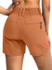 Shorts de trabajo para mujer de talla europea con múltiples bolsillos, pantalones casuales para exteriores con diseño de cremallera, cintura elástica, pantalones de golf para el ocio