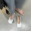 Sapatos de Vovó Flats Femininos 2025 Novo Estilo Coreano Versátil Sapatos para Maternidade Antiderrapante Solado Macio Flats Sapatos Feijão Quatro Estações Tendência