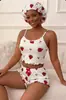 Conjunto de Pijama Feminino de Manga Curta com Shorts para o Verão 2025, Estilo Europeu, Camisola Fina para Dormir para Mulheres, Atacado de Verão para Mulheres