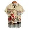 2024 nueva camisa hawaiana de carreras con impresión 3D de manga corta para hombre, playa, comercio exterior para hombre